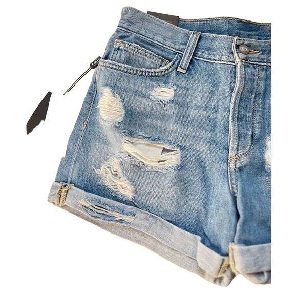 Siwy Denim Bertha Distressed High Rise Boyfriend Denim Shorts Size 24 NWT $175 - Picture 5 of 7